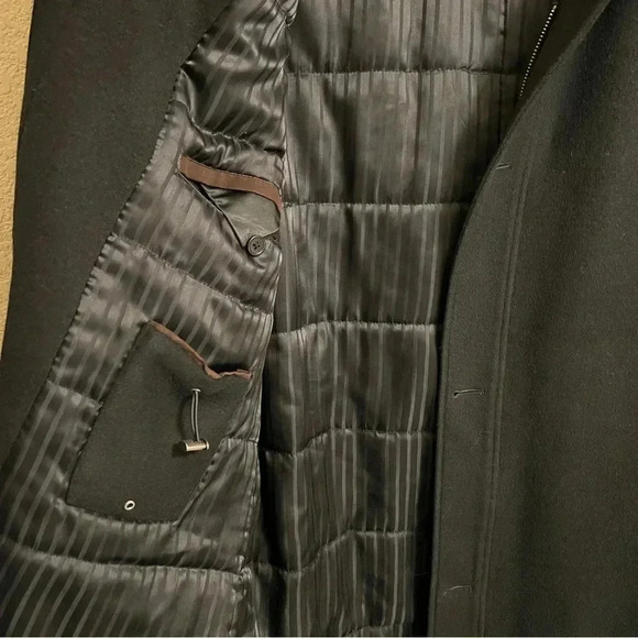 Cardinal of Canada Mens Jacket Medium Black Wool Blend Quilted Full Zip Overcoat - Picture 6 of 16